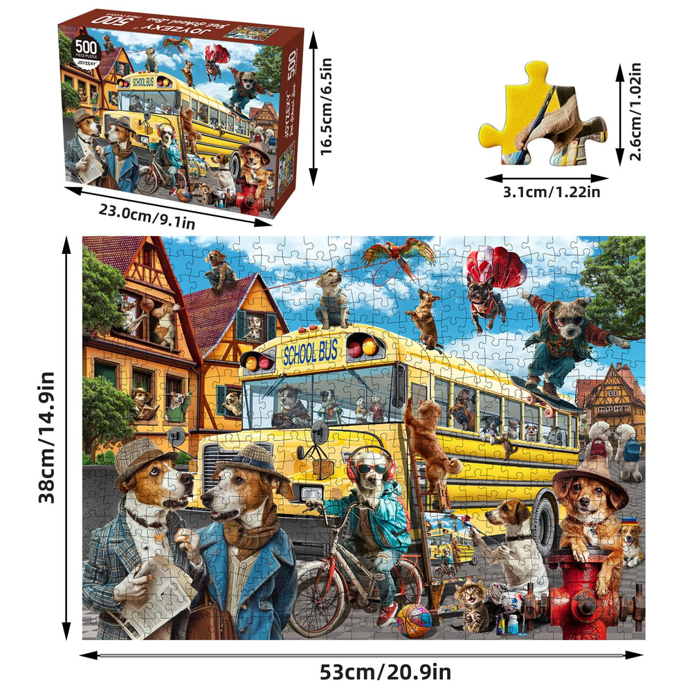 JOYZEXY 500-piece puzzle poster included for reference