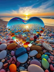 Jozutoyz Love Pebbles Beach puzzle for family bonding and wall display.