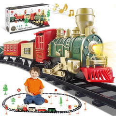 JQ JUQU electric train set locomotive with headlight for immersive play