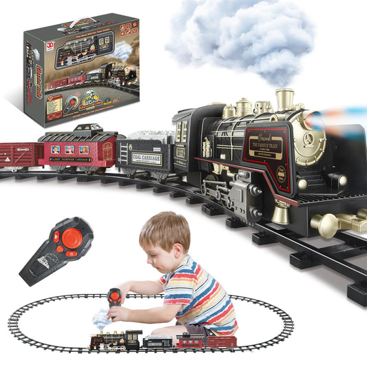 JQ JUQU locomotive with smoke for immersive indoor play.