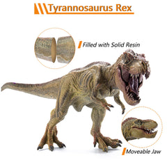 JR PARK 2Pcs Realistic 12.2in T-Rex side view for detailed display.