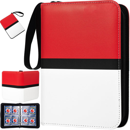 Jravkfi 4-pocket binder red front cover keeps cards protected on the go