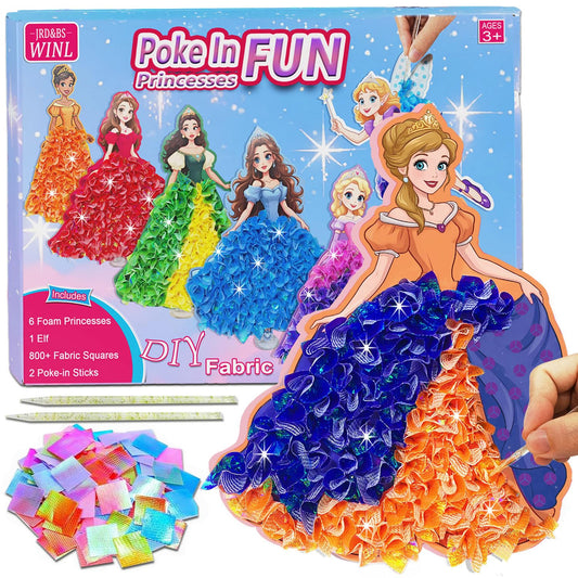 JRD&BS WINL poke-in fun art kit princess dress sparks creativity and fine motor skills