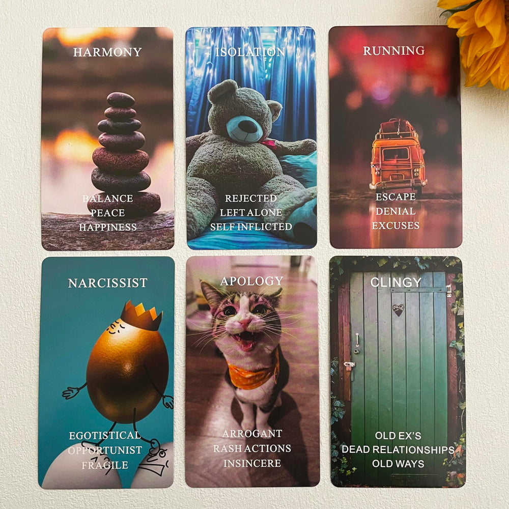 Jrskvaro What's The Vibe cards laid out for vibe readings.