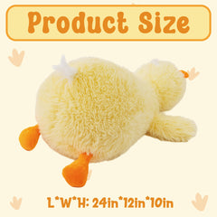 Jrystar duck plush decor perched on a sofa adds playful charm.