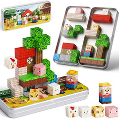 JSDKFJSA mini magnetic blocks farm animals for portable travel learning