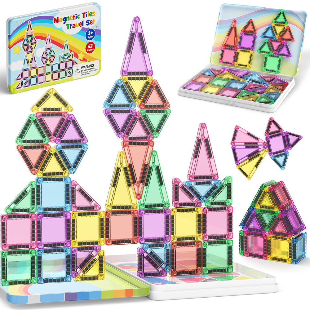 JSDKFJSA portable case keeps tiles neatly stored for travel use.