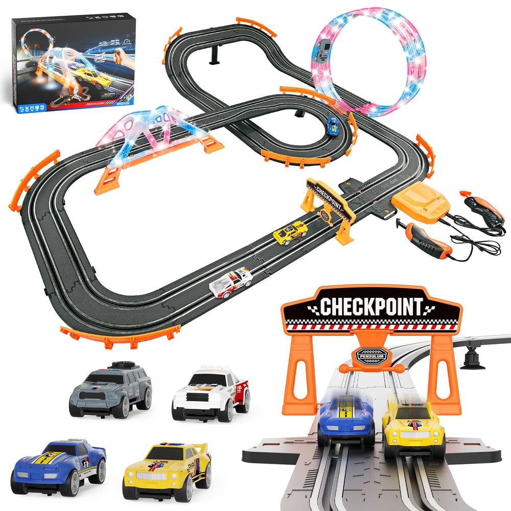 JSDOOGOO two-in-one track overview for thrilling night races