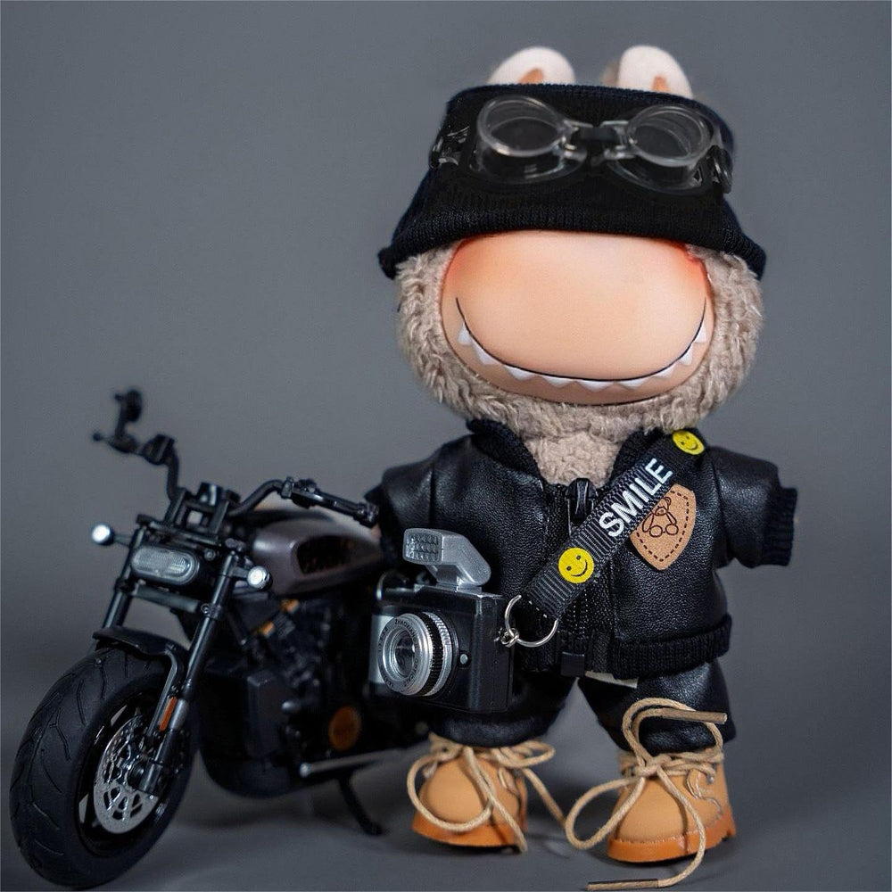 JSINMA Labubu knit beanie with goggles for retro flair