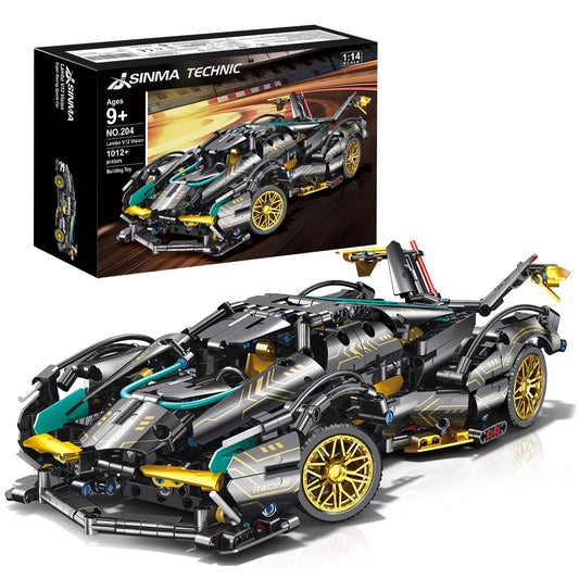 JSINMA Lambo V12 engine detail shows moving pistons for authentic building.