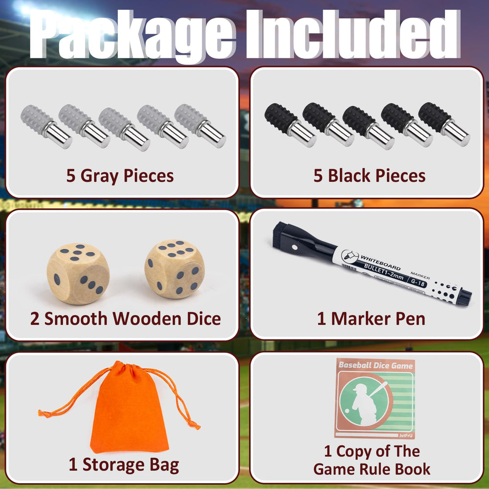 JstFrU Baseball Board Game dice for dynamic moves and quick decisions.