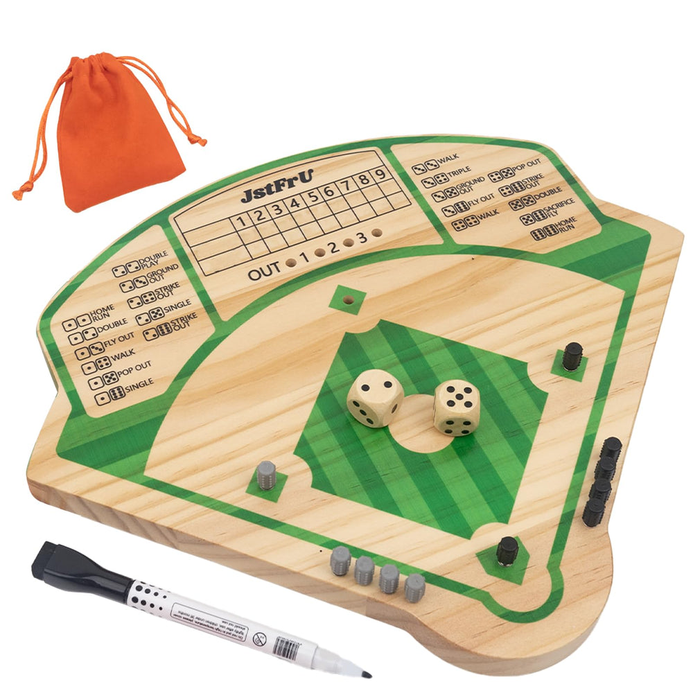 JstFrU Baseball Board Game wooden board for durable family play.
