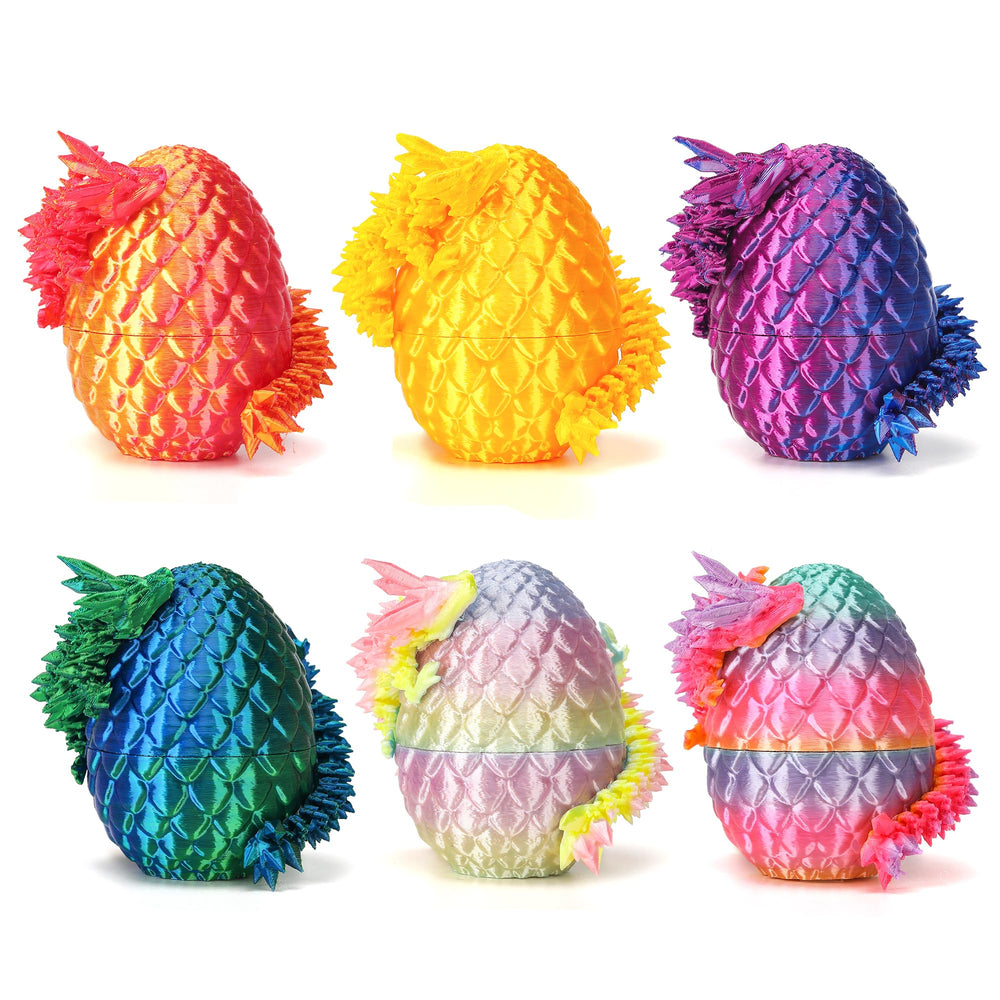 JTILEZU six mini dragon eggs in bright colors for imaginative play.