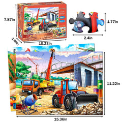 JTKDBJZ puzzle truck 60pc enhances hand-eye coordination through dynamic vehicle scenes.