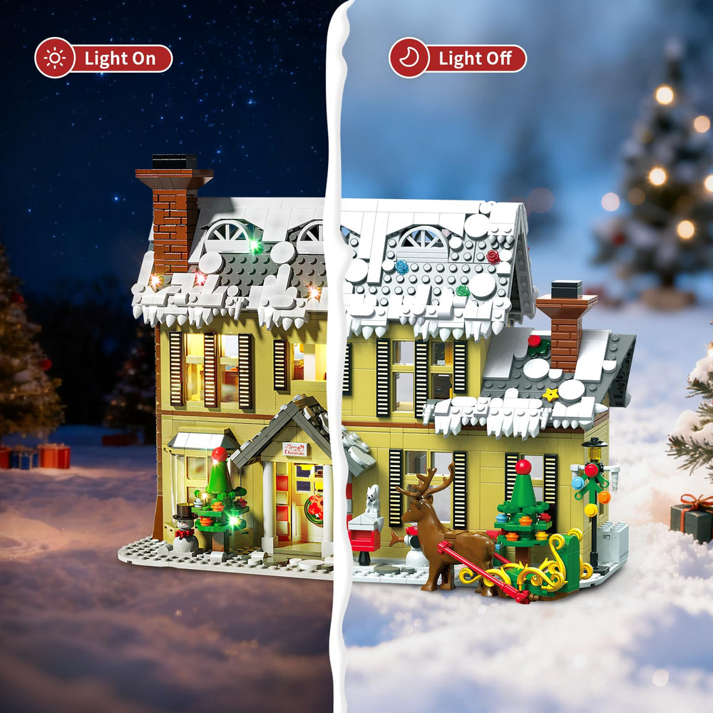 JUALDN gingerbread house sleigh and holiday figures for decorative storytelling