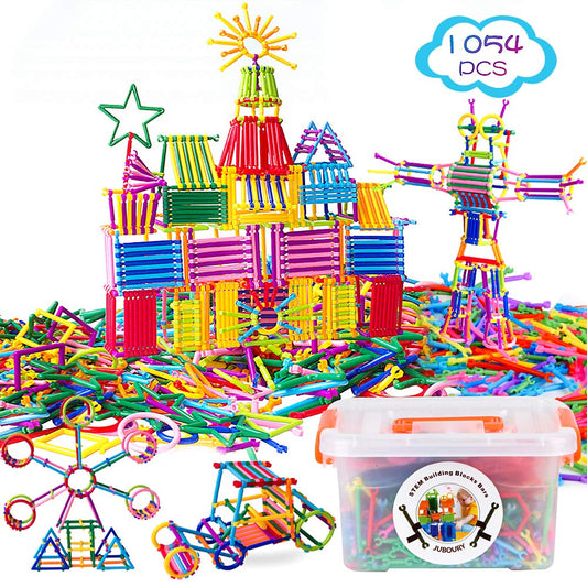 Juboury 1054pcs blocks create a colorful flower design for imaginative play