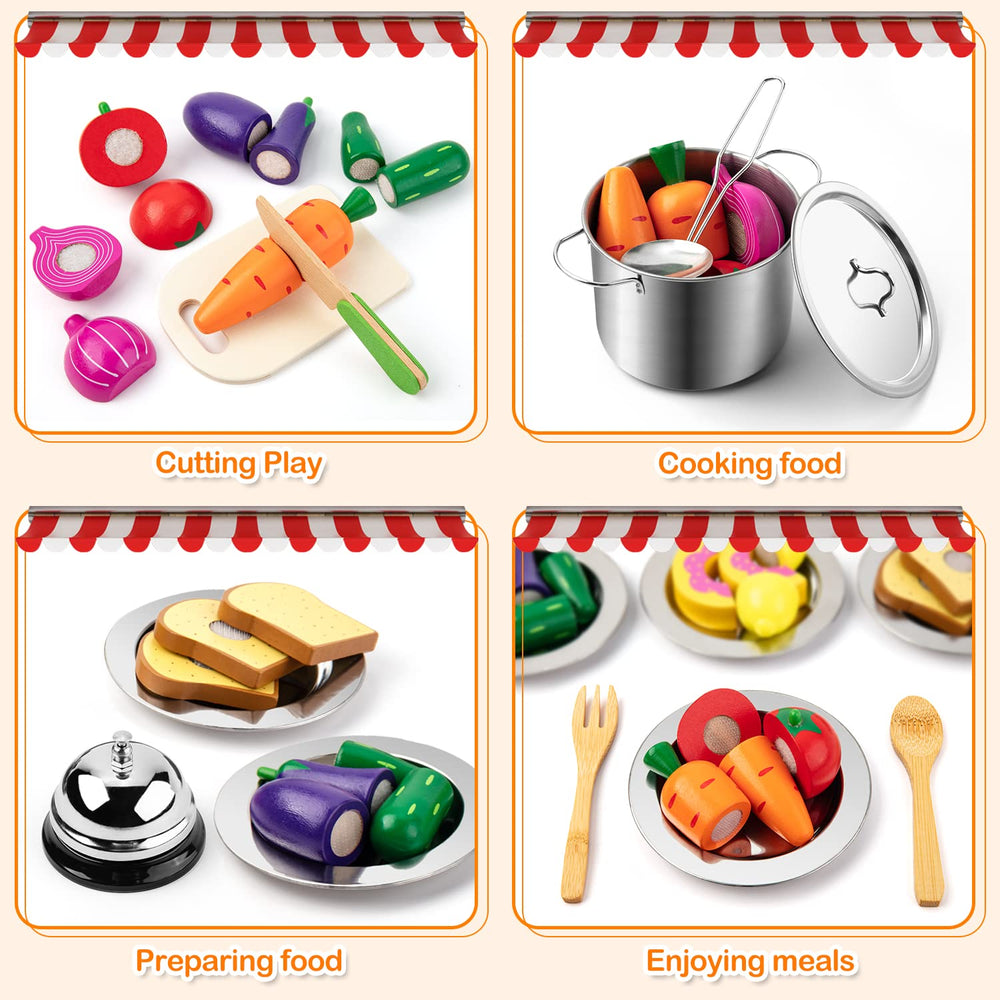 Juboury cooking utensils for stirring and plating pretend dishes