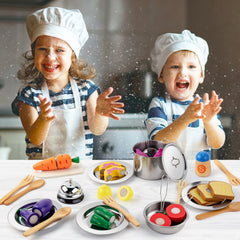 Juboury wooden cutting play food adds tactile slicing fun