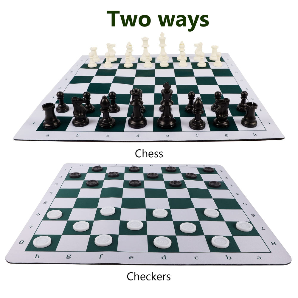 Juegoal folding rubber board provides durable, wrinkle-free play surface.