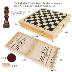 Juegoal wooden checkers set with pieces for classic play