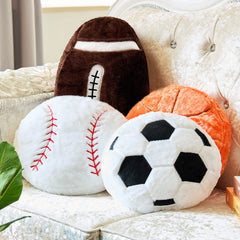 Juexica football pillow adds bold color and cozy support.