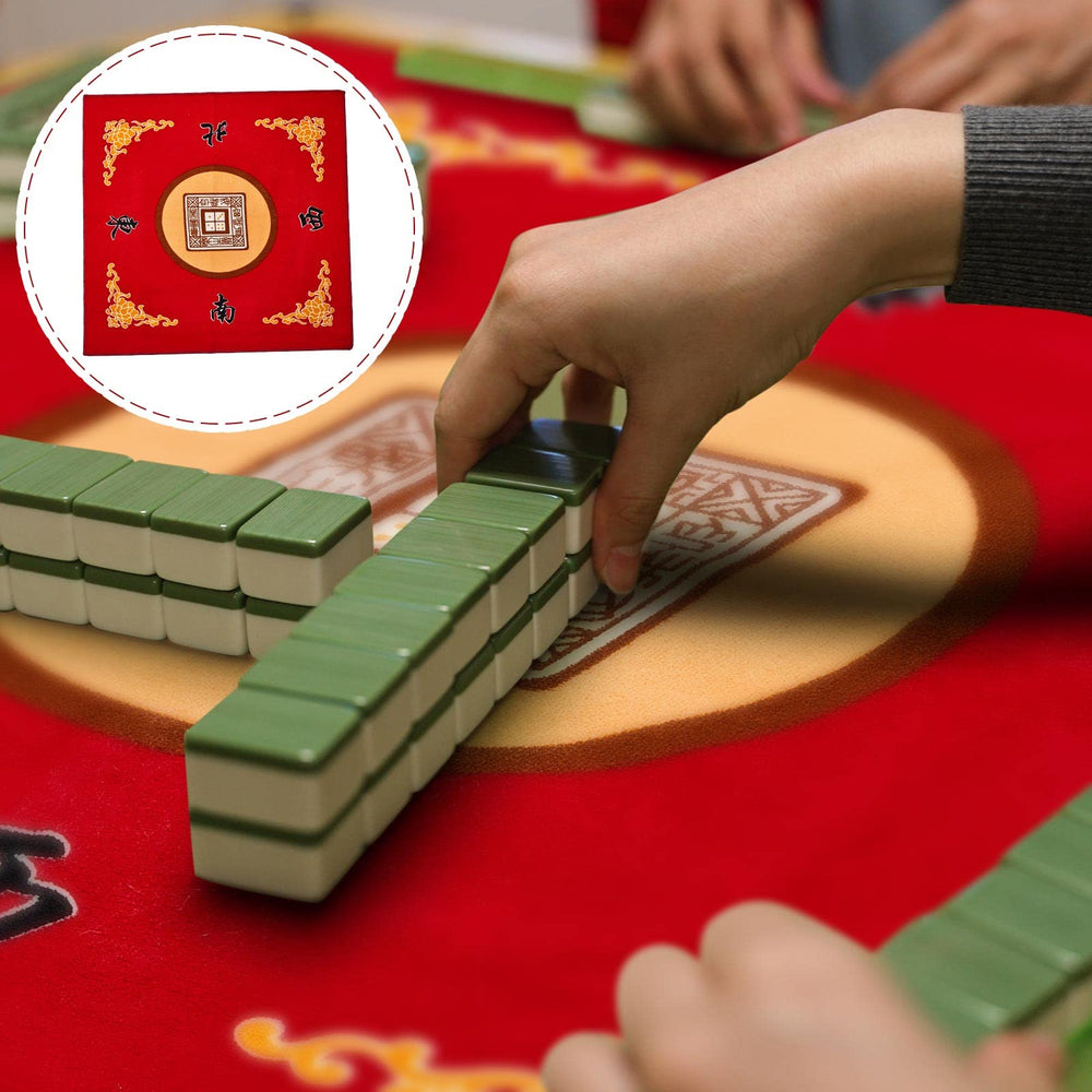 Juexica Mahjong mat easy care design resists creases.