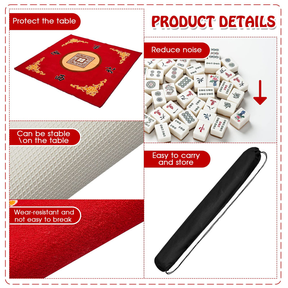 Juexica Mahjong mat reduces noise for a quieter gaming session.