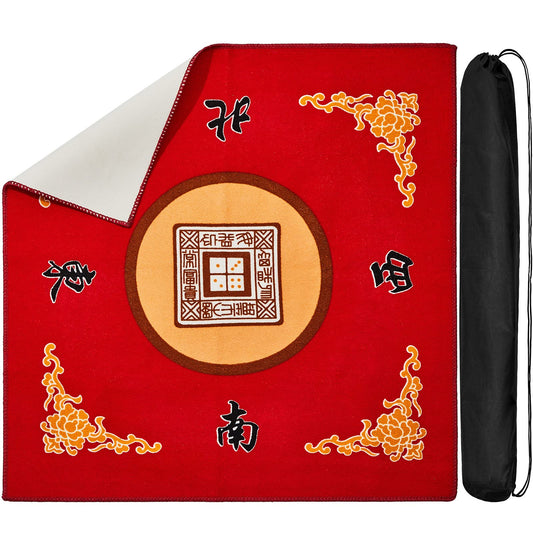 Juexica Mahjong mat red double-sided for stable play on any table.