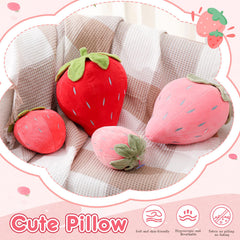 Juexica strawberry pillow bedroom decor brightens a cozy space