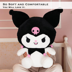 Juju Black Kawaii Plush close-up face showing friendly expression.