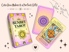 JUJU'S VIBES Sunset Tarot Deck card detail closeup shows rich symbolic imagery for study.