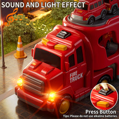 JUKUDAHU fire truck button activates sound and lights for engaging play.
