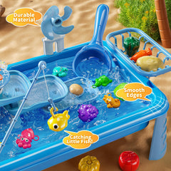 JUKUDAHU fishing game set prompts kids to catch fishes for motor play.
