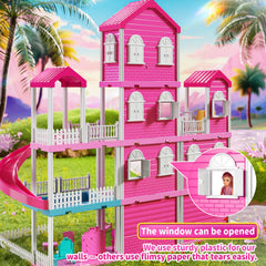 JUKUDAHU Pink Villa Playset designed for ages 3–12 to grow with kids.