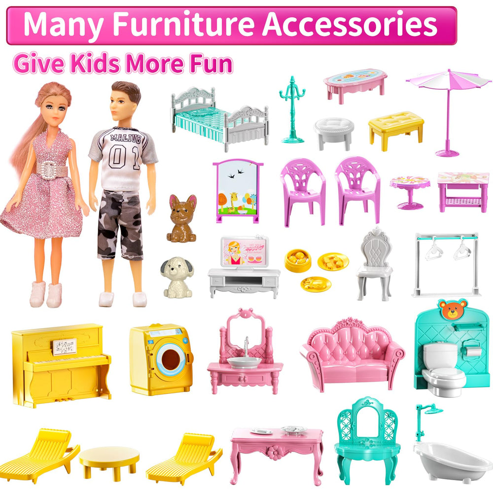 JUKUDAHU Pink Villa Playset flexible layouts spark creative room reconfiguration.