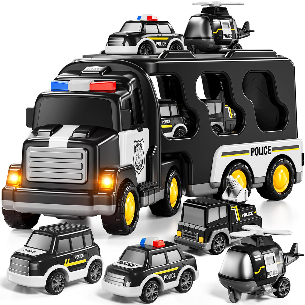 JUKUDAHU Police Truck large carrier invites imaginative play indoors or outdoors.