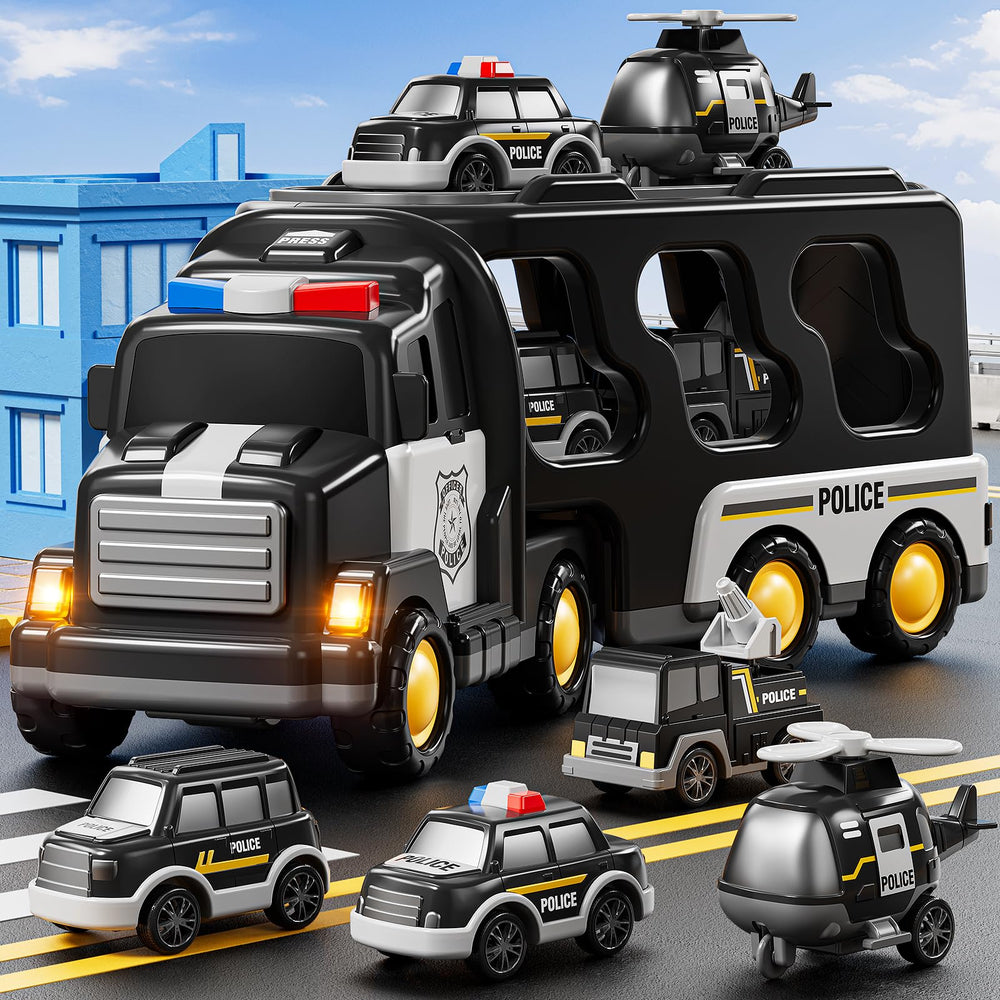 JUKUDAHU Police Truck toy push-and-go design for easy handling.