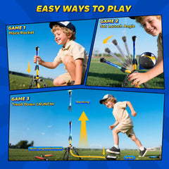 JUKUDAHU four LED rockets ready for outdoor play.