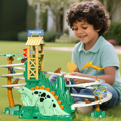 JUKUDAHU Dinosaur kid playing with track boosts cooperative play and imagination
