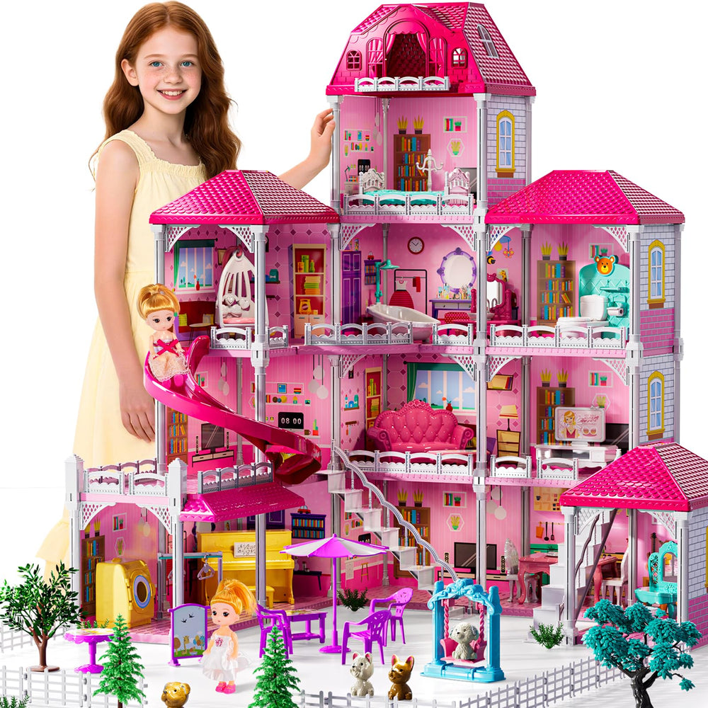 JUKUDAHU Villa Playset 4-story interior stimulates imaginative storytelling for kids.