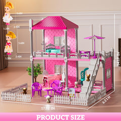 JUKUDAHU Villa Playset doll figures for storytelling and social play
