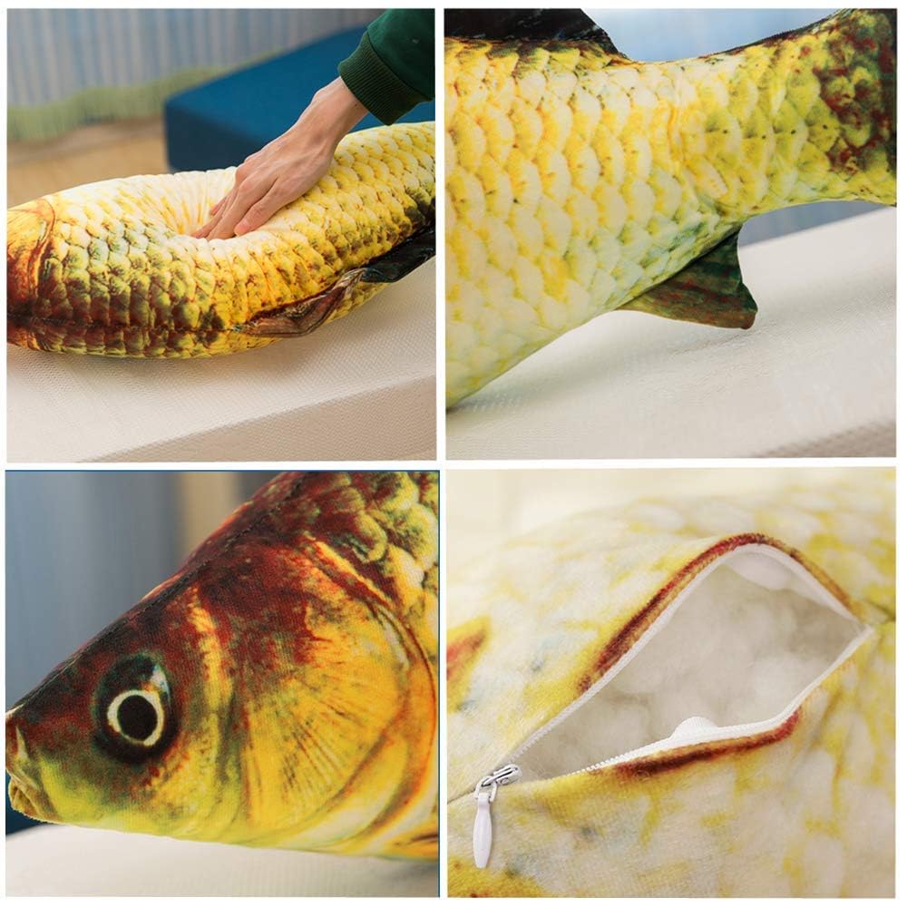 julan invisible-zipper fish pillow easy to clean and maintain