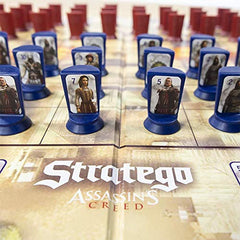 Jumbo Stratego Assassin's Creed red pieces—tactile components for quick decisions