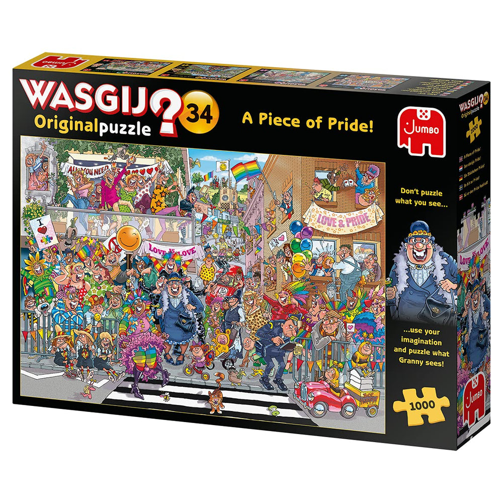 Jumbo Wasgij Original 34 finished puzzle 27x19 great for display after solving
