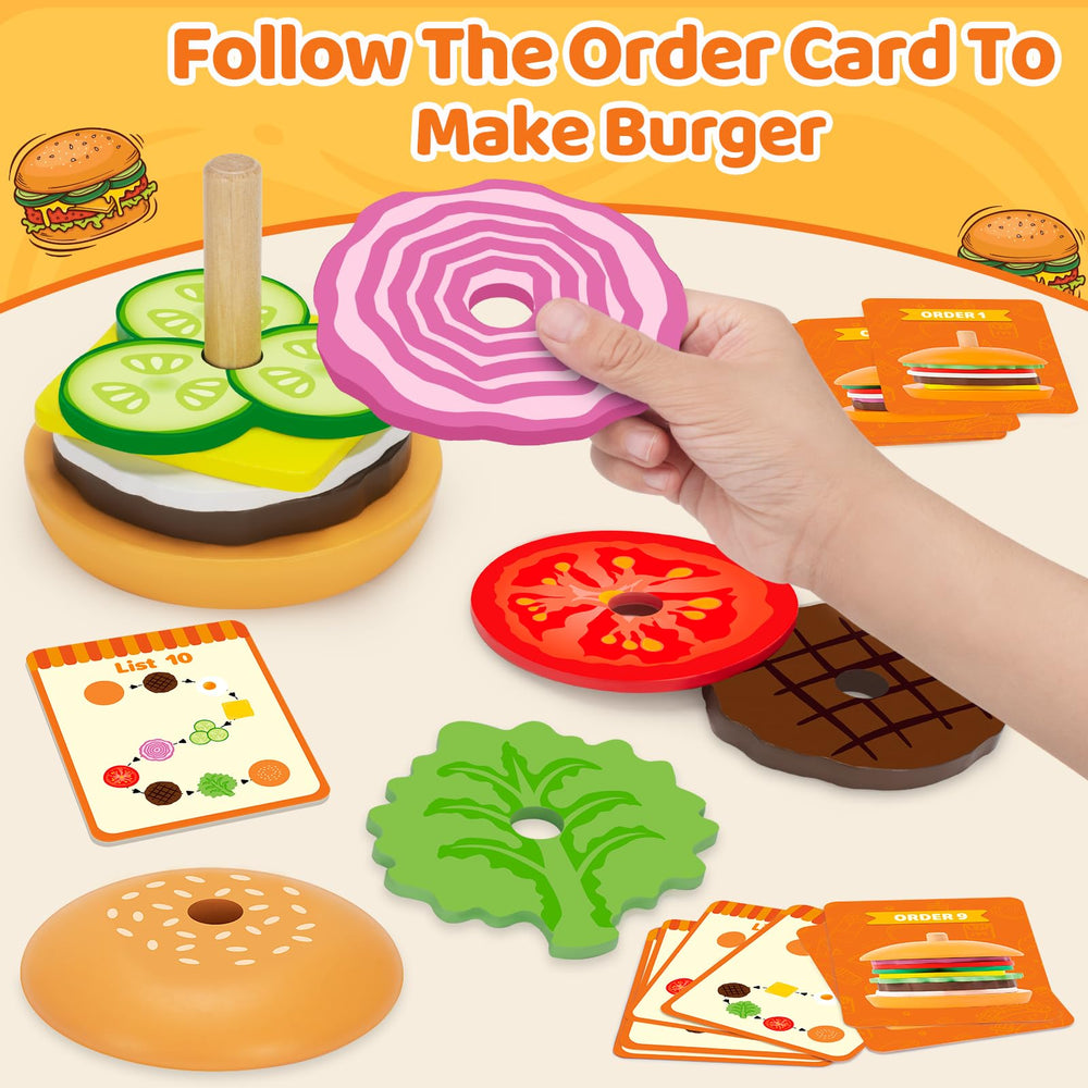 Jumlys burger double-sided cards guide creative play and following instructions