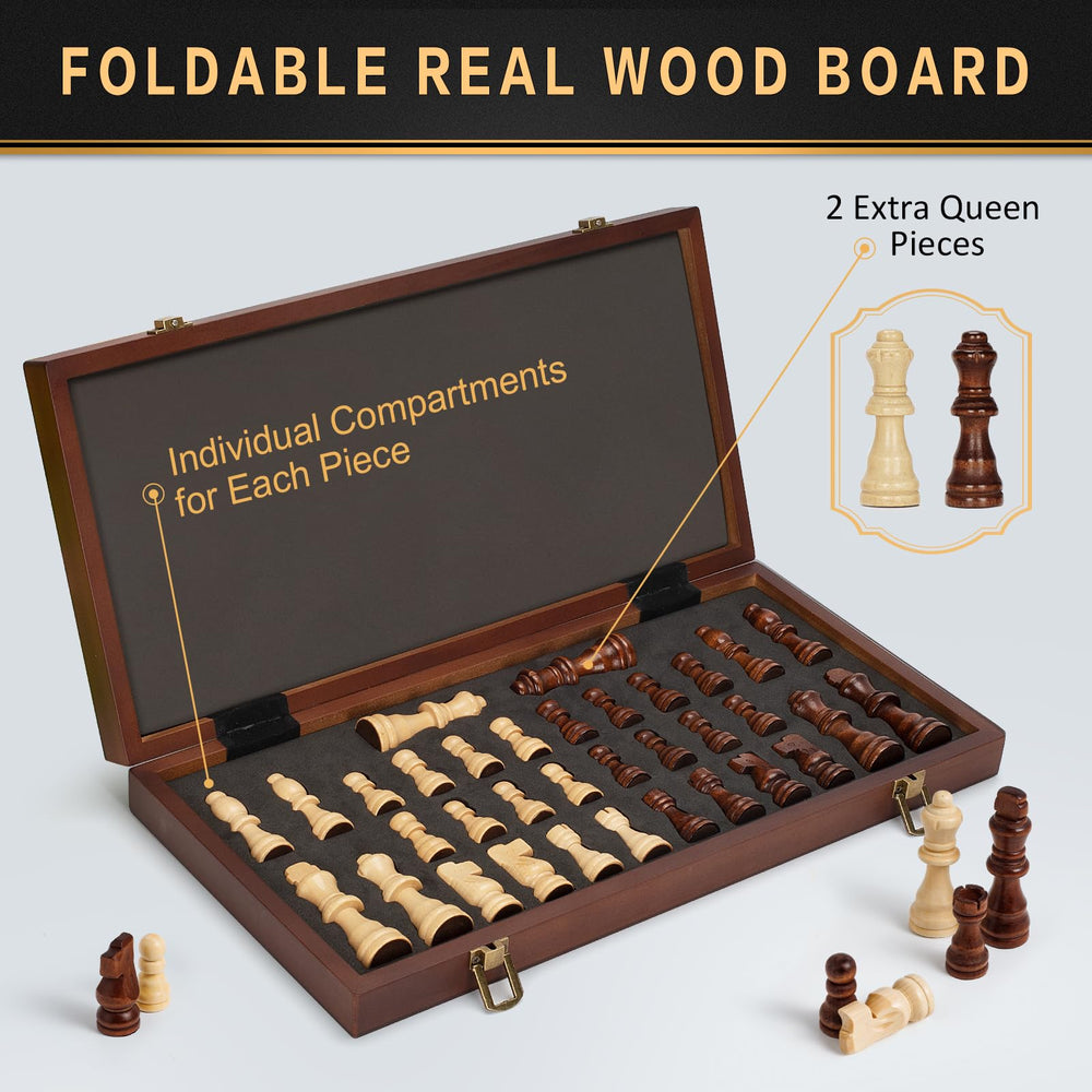 Jumlys folded chess board in compact storage ready for travel.