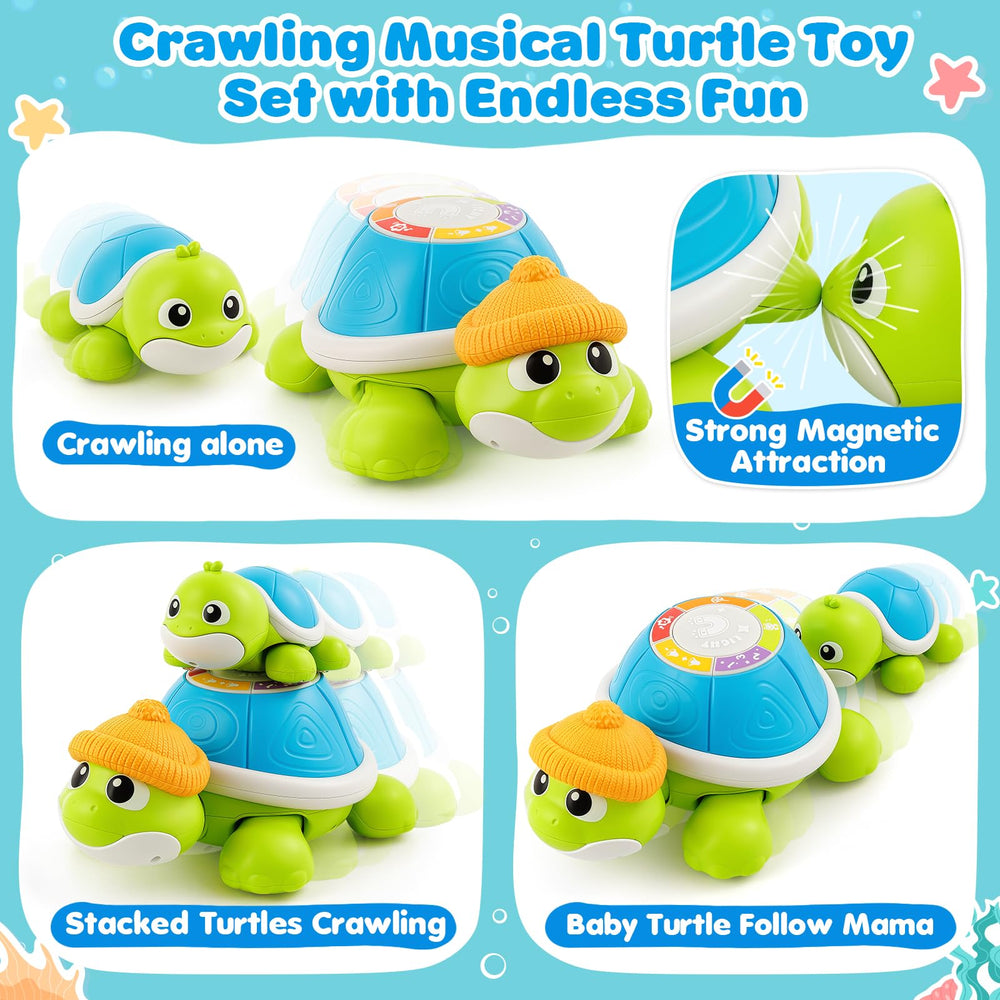 Jumlys turtle mother buttons introduce numbers and colors during play.