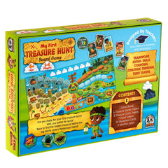 Jumping High Five My First Treasure Hunt table setup with island map and cards.
