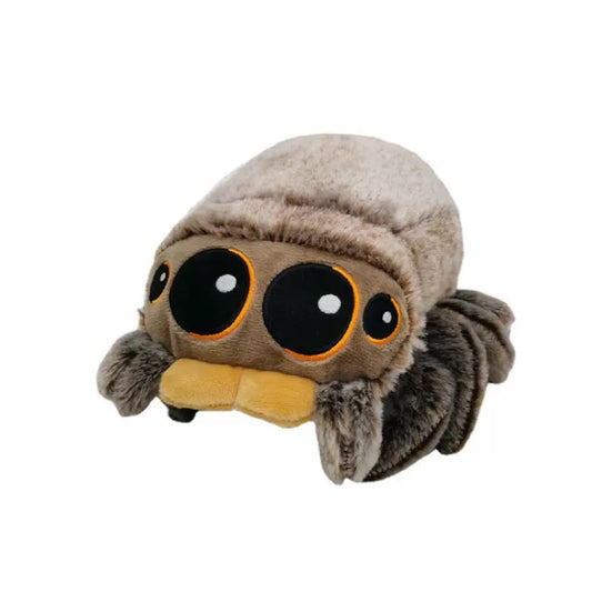 Jumping Spider Plush 6.9-inch front view, ultra-soft cuddle fabric for kids