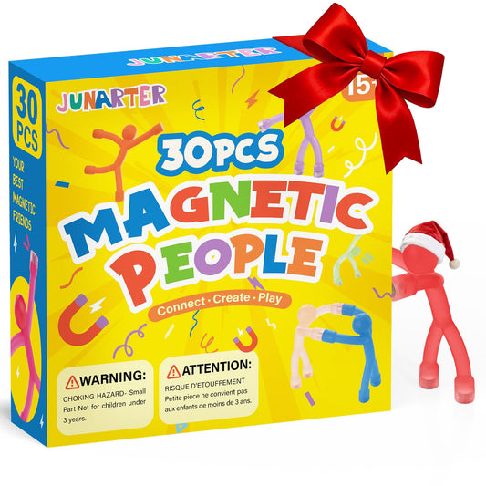Junarter magnetic figures in stylish gift box, colorful display for gifting.
